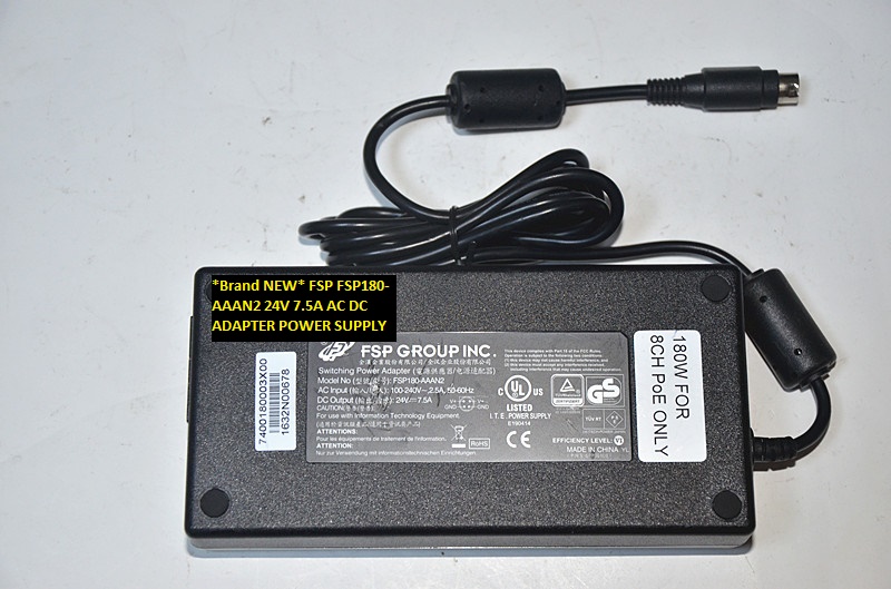 *Brand NEW* 24V 7.5A FSP FSP180-AAAN2 AC DC ADAPTER POWER SUPPLY